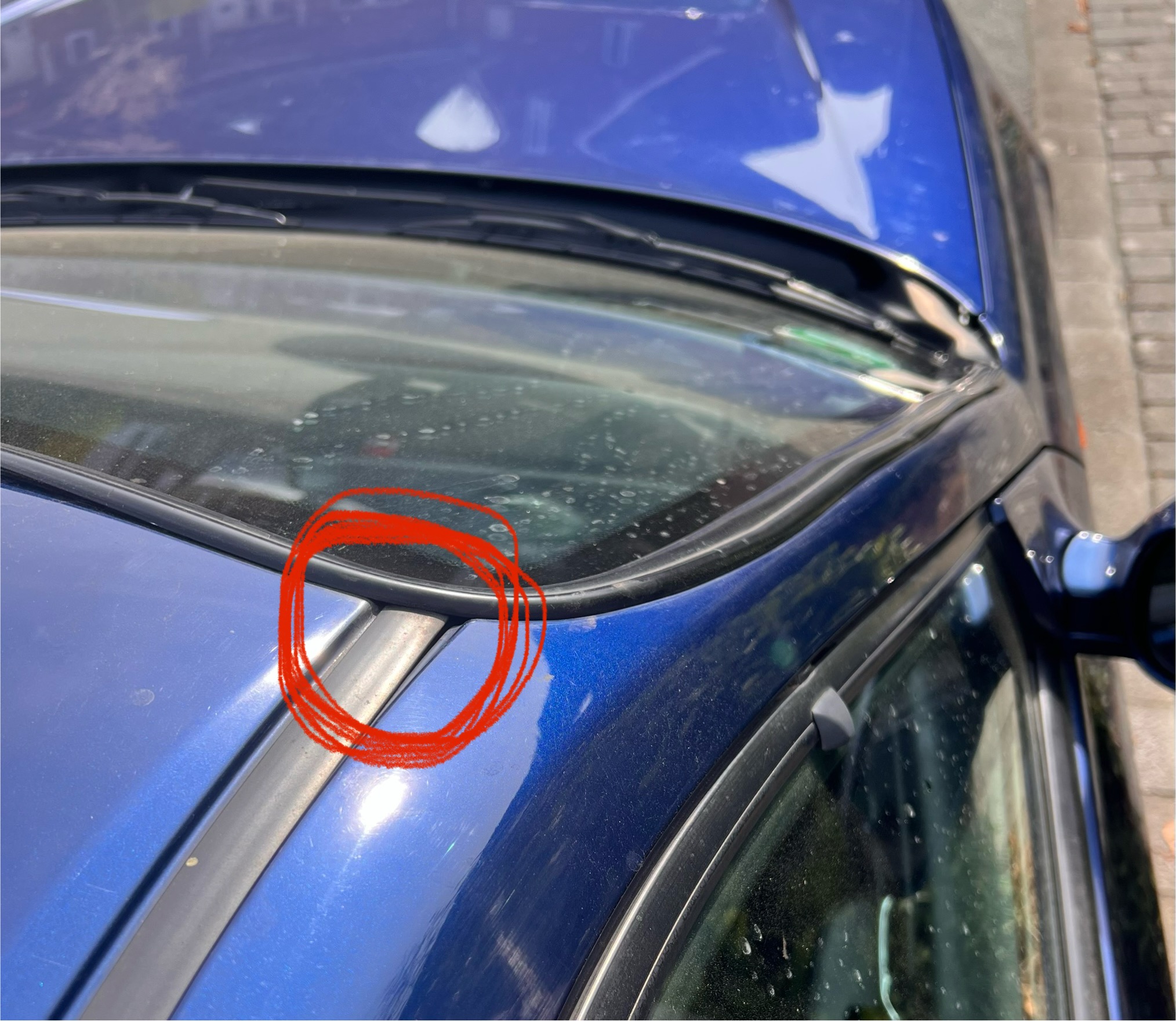 In den Rot markierten Bereich Wasser eingefüllt!